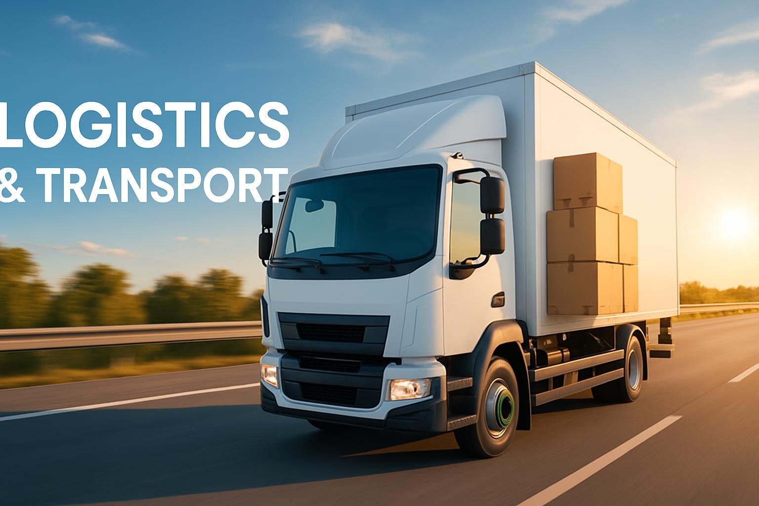 Caminhão de transporte em rodovia